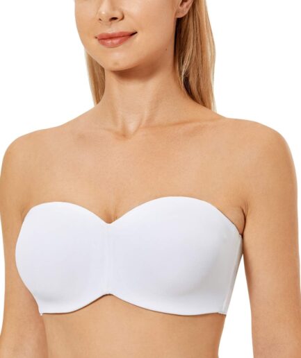 Women's Strapless Bra Unlined Underwire Minimizer Plus Size Support