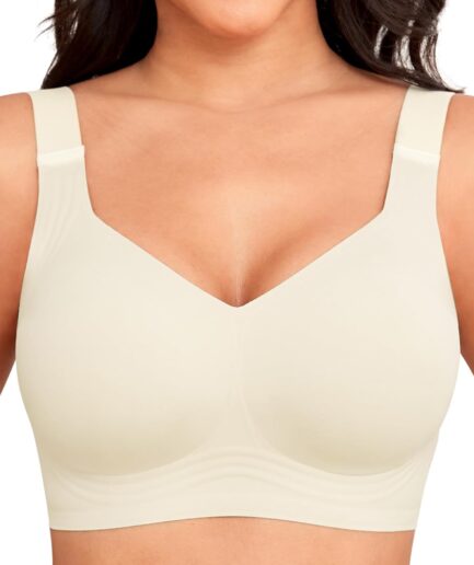 Women Wirefree Bras for Women Full Coverage No Underwire Everyday Bras Comfortable Wireless Padded Bras