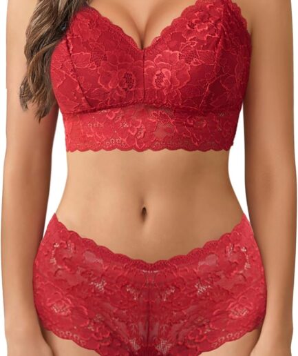 Sexy Lingerie Set for Women Lace Bra and Panty Set 2 Piece Lingerie Set Exotic Lingerie Sets